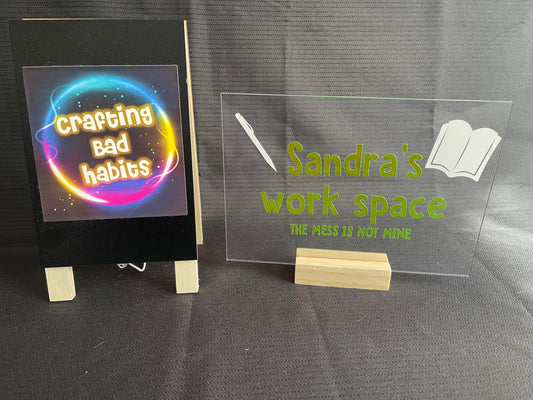 Personalised Work Space Acrylic Sign